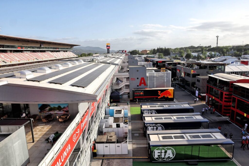 Paddock area at the Circuit de Barcelona-Catalunya in Montmeló