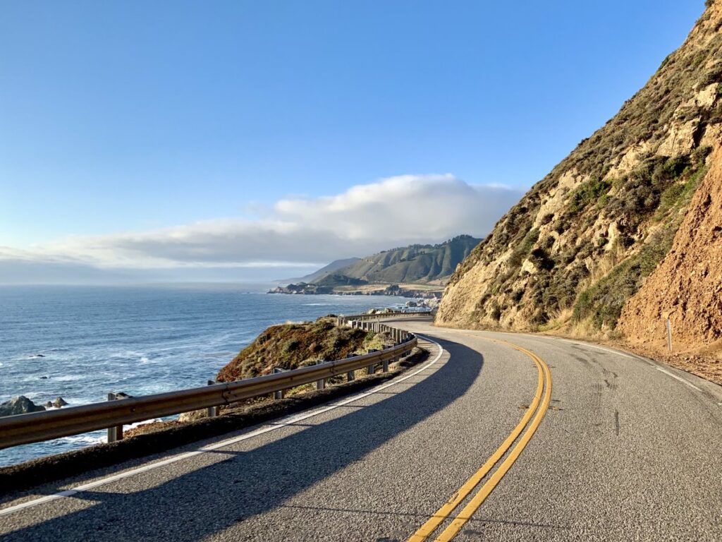 Scenic coastal highway along the California coastline