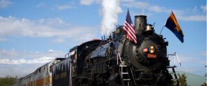 Grand Canyon Railway steam locomotive in Arizona