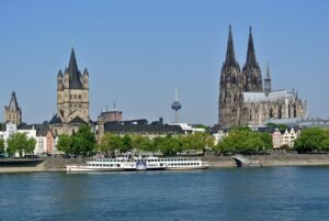 Cologne World Heritage skyline with Cologne Cathedral and the Rhine