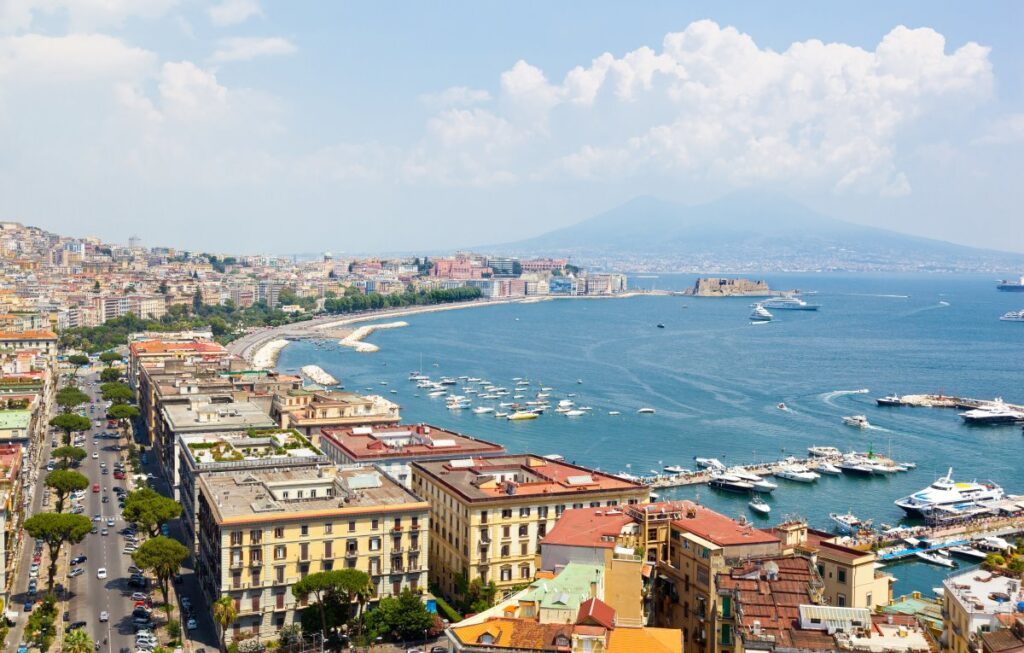 Naples and the Bay of Naples with Mount Vesuvius in the background