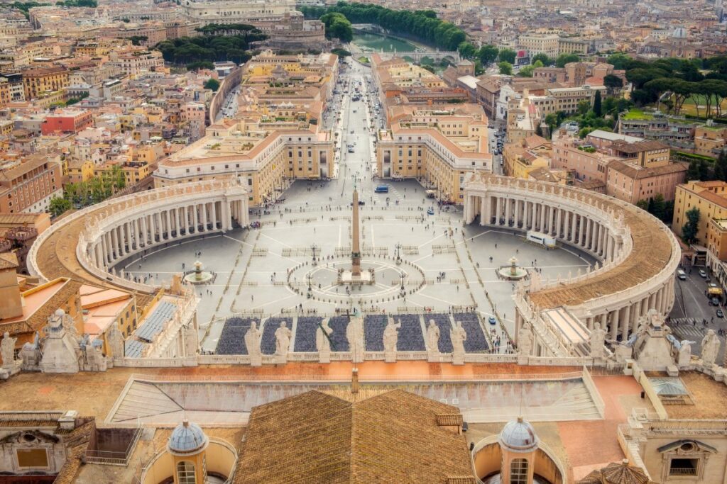 St Peter’s Square viewed from the dome in Vatican City
