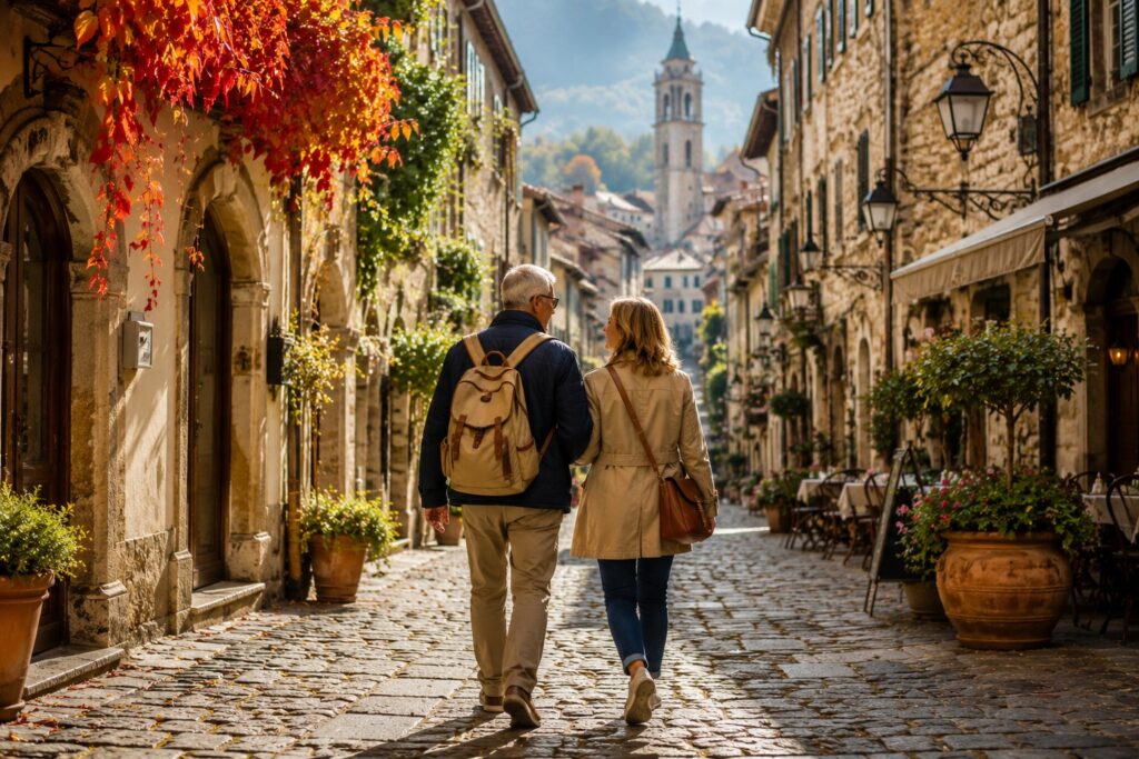 Exploring a European Old Town in Early Autumn