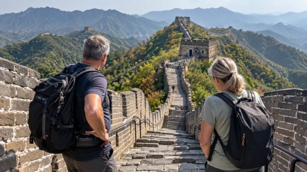 Travellers facing steep steps at one of China’s most famous must-see attractions